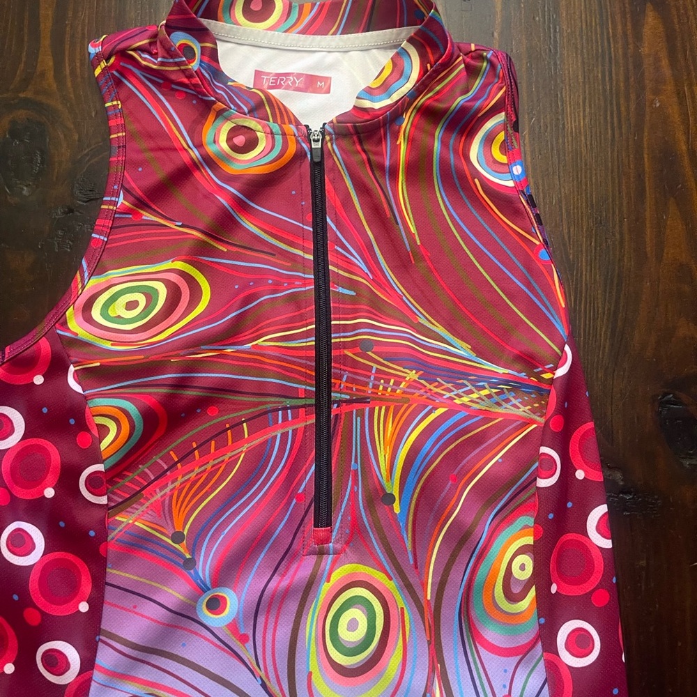 Terry cycling jersey. Size medium